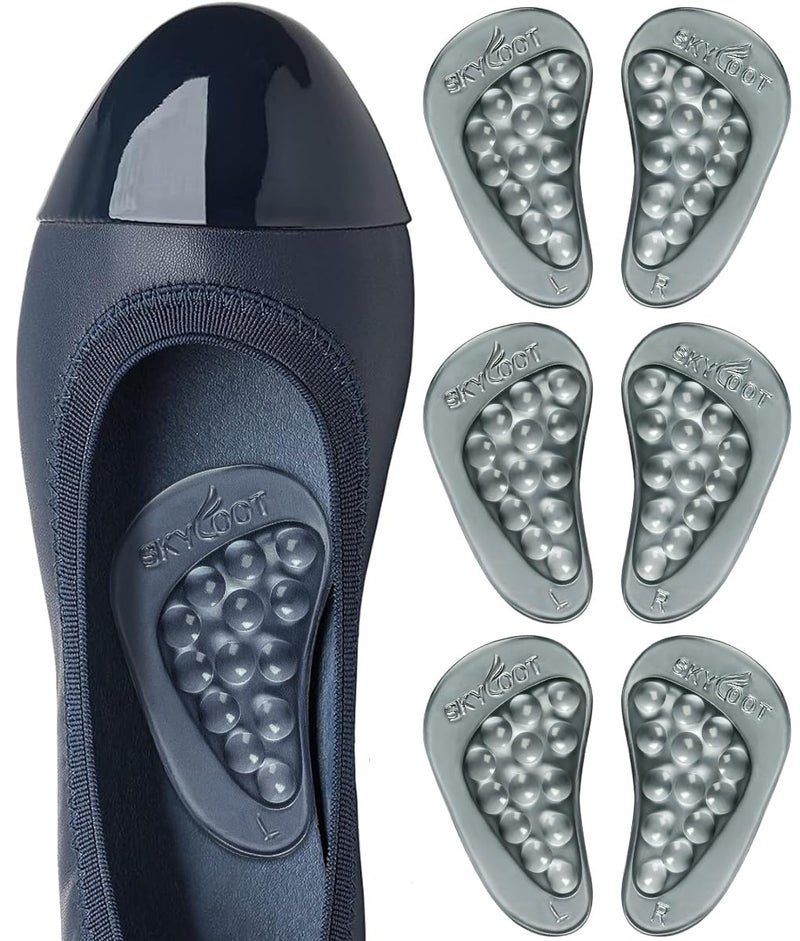 Skyfoot Arch Support Inserts for Flat Feet  Plantar Fasciitis  Arch Insoles for Foot Pain and Pressure Relief - 3 Pairs (Black Crystal) - Image 1